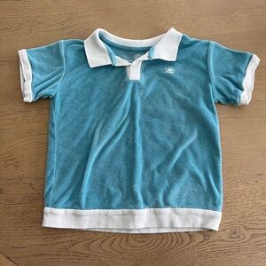 Little Co Terry cloth blue polo sz 4t